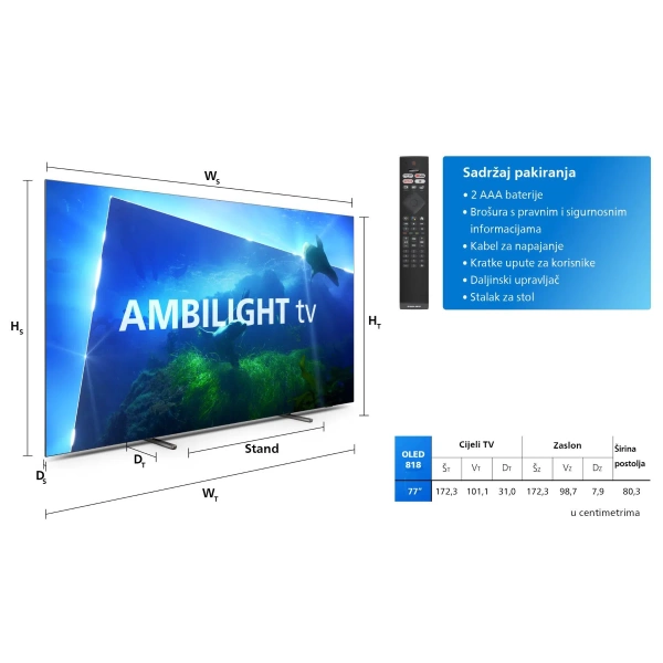 Philips 77'' OLED 77OLED818 Android TV Ambilight