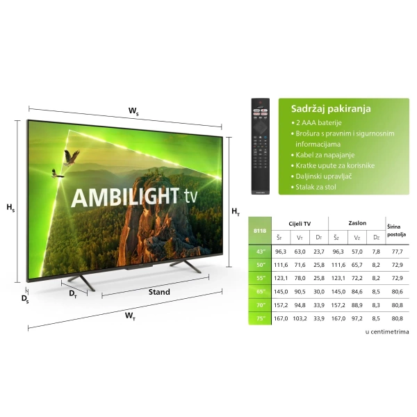 Philips 50'' 50PUS8118 Smart TV Ambilight