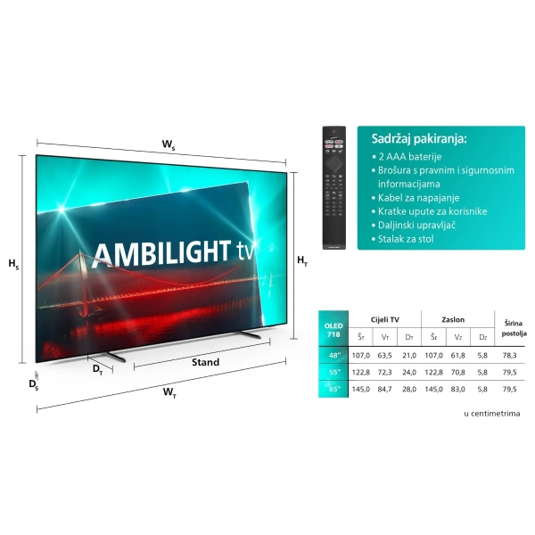 TV 65" Philips OLED 65OLED718 Android Ambilight