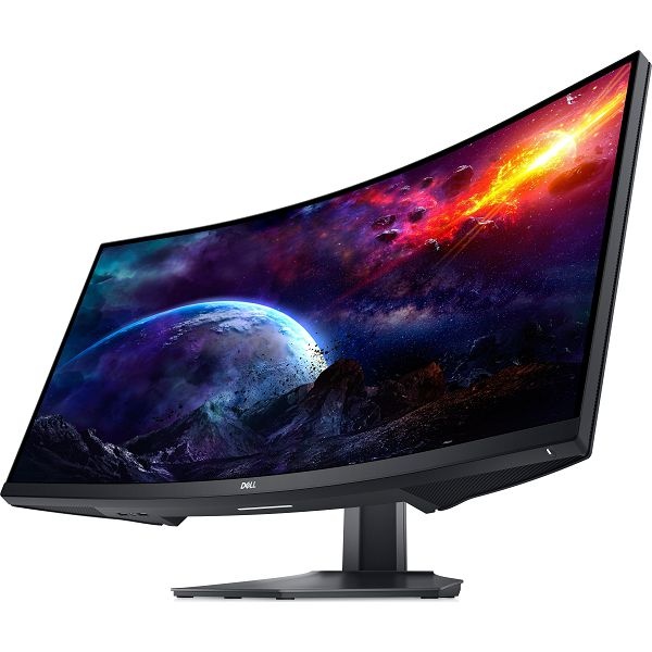 Monitor Dell 34" S3422DWG, VA, gaming, AMD FreeSync Premium Pro 144Hz, 2xHDMI, DP, 4xUSB3.2 Gen1, HDR400, Zakrivljeni 1800R, 3440x1440