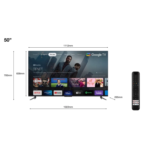 TCL 50'' QLED 50C645 Google TV