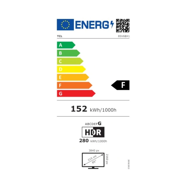 TCL 85'' 85V6B LED 4K TV Google TV