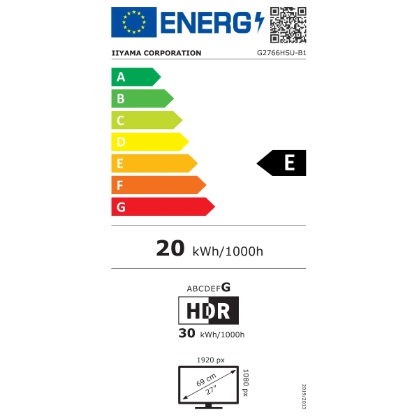 IIYAMA Monitor 27" G2766HSU-B1 VA Full HD 165Hz 1ms Zakrivljeni