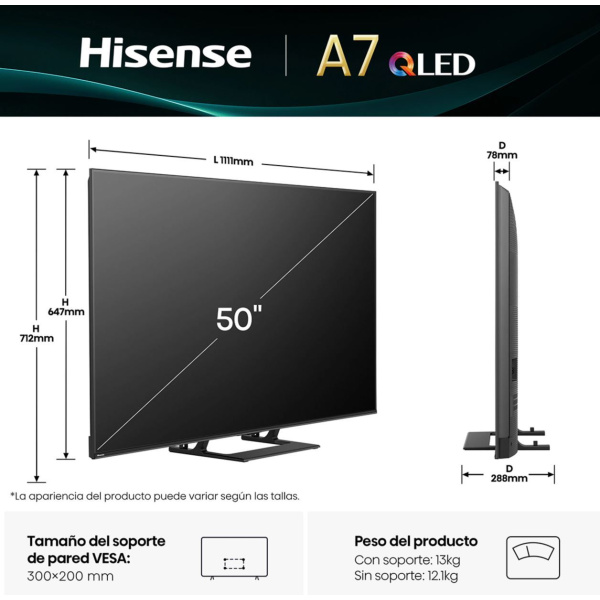 Hisense 50" QLED TV 50A7Q 4K UHD - Slika 3