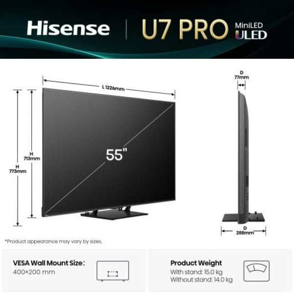Hisense 55'' 55U7Q Pro ULED Mini LED 4K UHD - Slika 3