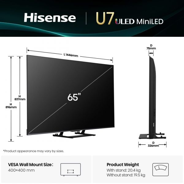Hisense 65'' 65U7Q ULED Mini LED 4K UHD - Slika 3