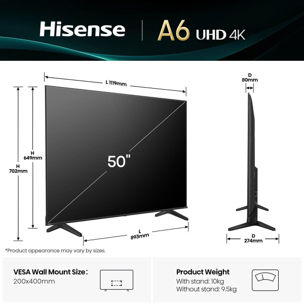Hisense 50" LED TV 50A6Q 4K UHD - Slika 4