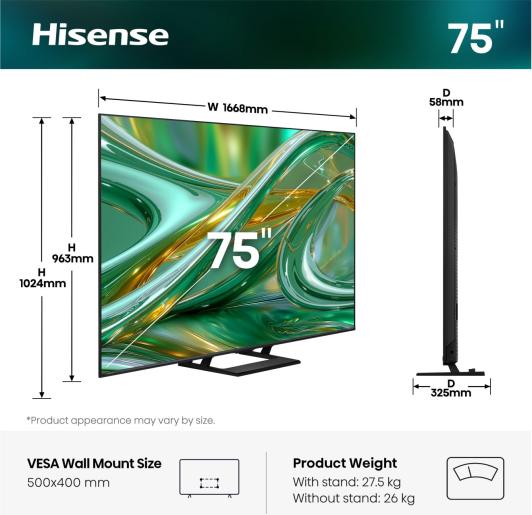 Hisense 75'' 75E8S ULED Mini LED UHD Smart 144 Hz - Slika 2
