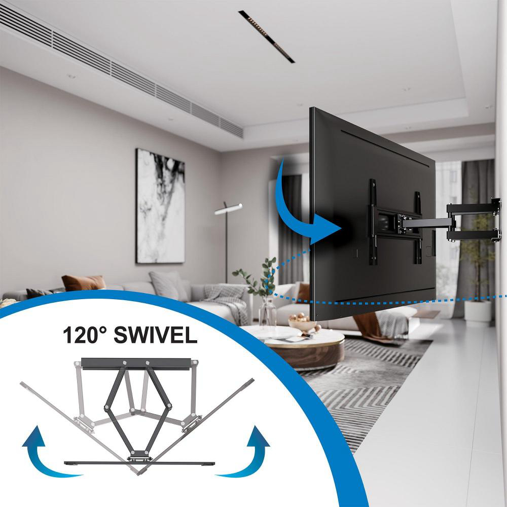 Zidni nosač za TV sa zglobom nagibni Manhattan Outdoor Full-Motion (37" do 86") do 50kg Post-Leveling crni 462150 - Slika 2