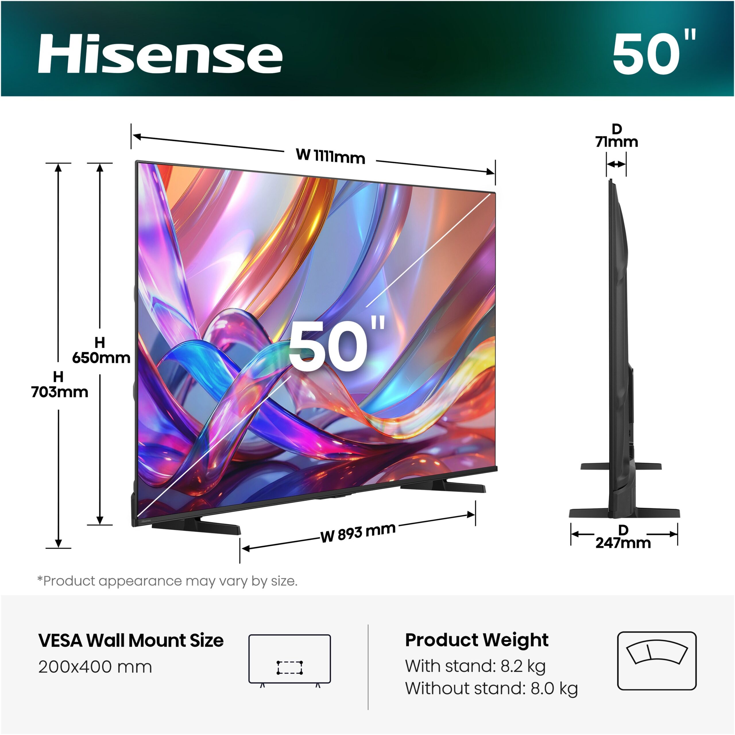 Hisense 50" 50E7S QLED 4K Smart TV - Slika 2
