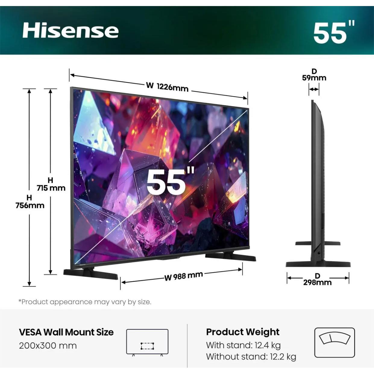 Hisense 55'' 55E7S PRO QLED 4K UHD Quantum Dot - Slika 3