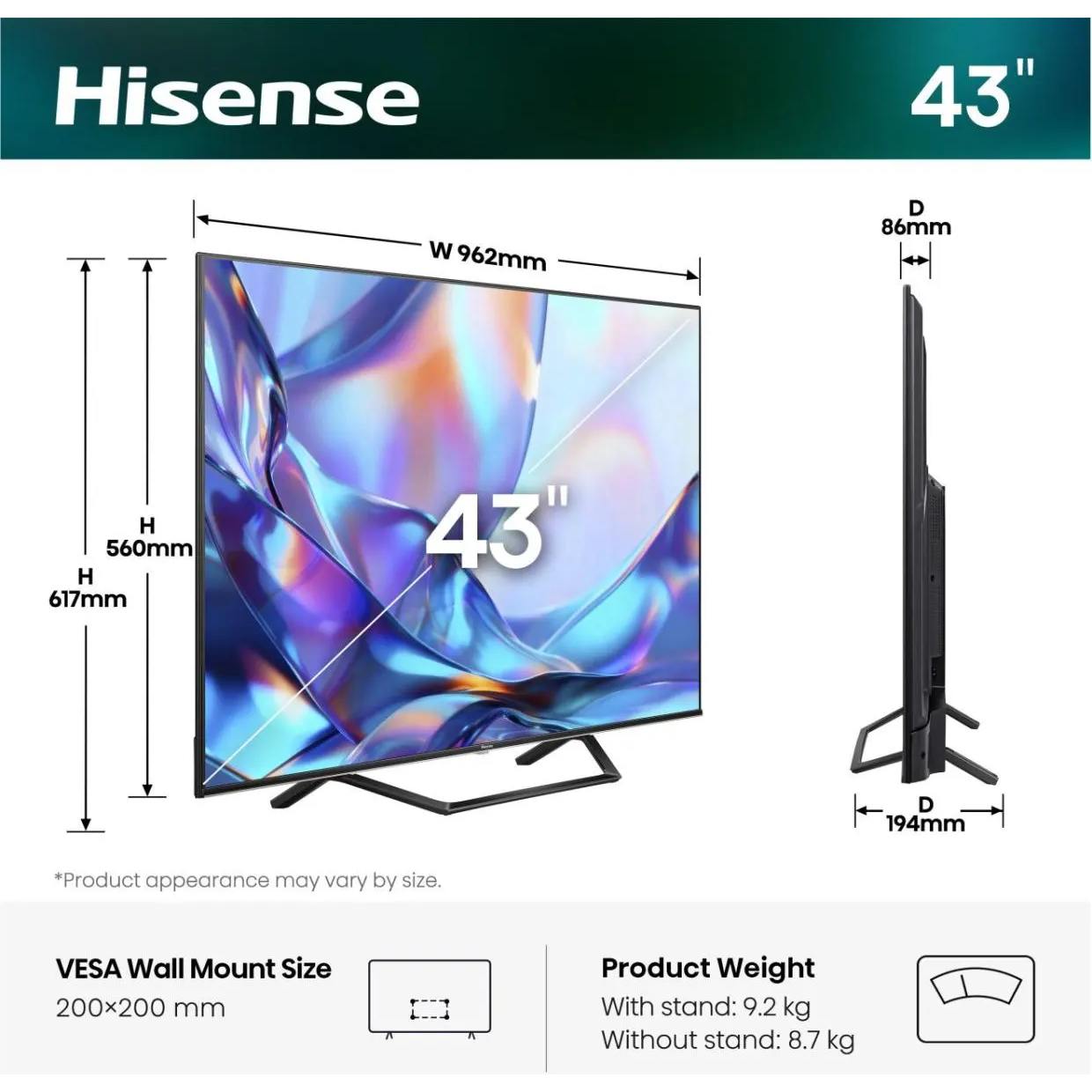 Hisense 43'' 43A7S QLED 4K UHD Quantum Dot - Slika 4