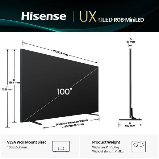 HISENSE 100'' 100UXQ RGB MiniLED 4K UHD - Slika 2